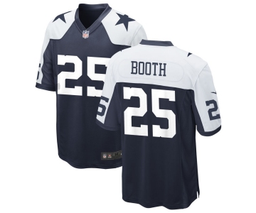 Men's Dallas Cowboys #25 Booth  Game Navy Blue Throwback Alternate Football Jersey