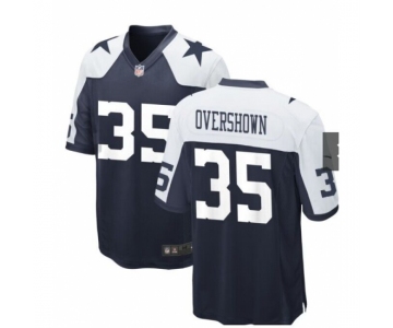 Men's Dallas Cowboys #35 Overshown Game Navy Blue Team Color Football Jersey