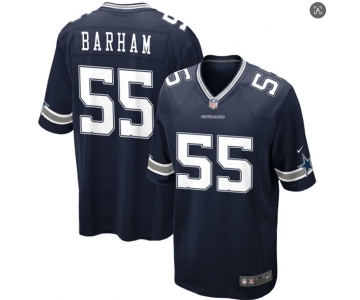 Mens Dallas Cowboys #55 Jaishawn Barham Game Navy Blue Team Color Football Jersey