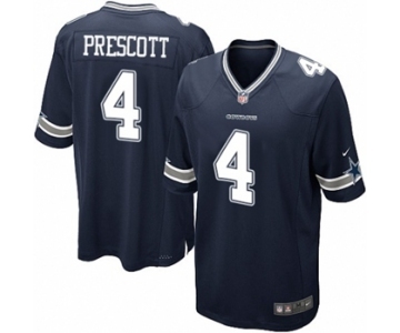 Men's Nike Dallas Cowboys #4 Dak Prescott Game Navy Blue Team Color NFL Jersey