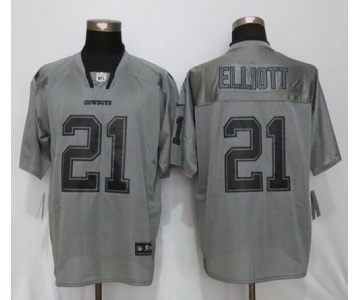 Men New Nike Dallas cowboys #21 Ezekiel Elliott Lights Out Gray Elite Jerseys