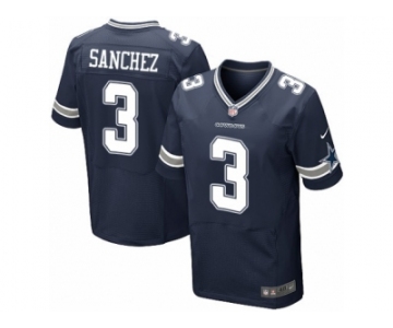 Men's Nike Dallas Cowboys #3 Mark Sanchez Elite Navy Blue Team Color NFL Jersey