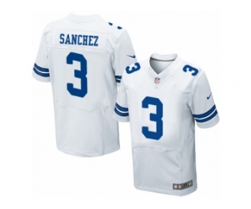Men's Nike Dallas Cowboys #3 Mark Sanchez Elite White NFL Jersey