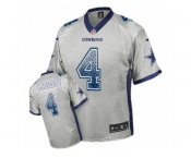 Men's Nike Dallas Cowboys #4 Dak Prescott Elite Grey Drift Fashion NFL Jersey