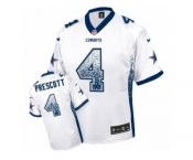 Men's Nike Dallas Cowboys #4 Dak Prescott Elite White Drift Fashion NFL Jersey