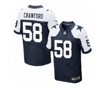 Men's Nike Dallas Cowboys #58 Jack Crawford Elite Navy Blue Throwback Alternate NFL Jersey