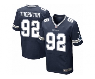 Men's Nike Dallas Cowboys #92 Cedric Thornton Elite Navy Blue Team Color NFL Jersey