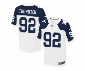 Men's Nike Dallas Cowboys #92 Cedric Thornton Elite White Throwback Alternate NFL Jersey