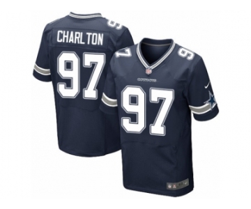 Men's Nike Dallas Cowboys #97 Taco Charlton Elite Navy Blue Team Color NFL Jersey