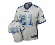 Nike Dallas Cowboys #21 Ezekiel Elliott Grey Men's Stitched NFL Elite Drift Fashion Jersey