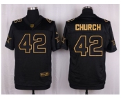 Nike Dallas Cowboys #42 Barry Church Black Pro Line Gold Collection Jersey[Elite]