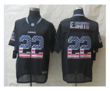 nike dallas cowboys #22 e.smith black [Elite USA flag fashion]
