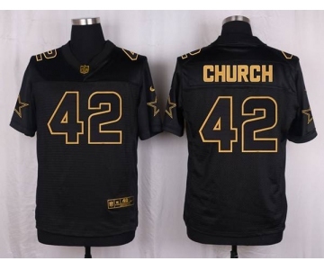 nike nfl jerseys dallas cowboys #42 church black gold collection[Elite]