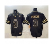 Men Dallas Cowboys #3 George pickens Black Gold 2025 F U S E 94 Marshawn Kneeland Memorial Patch Vapor Limited Stitched Football Jersey Men Dallas Cowboys #3 George pickens Black Gold 2025 F U S E 94 Marshawn Kneeland Memorial Patch Vapor Limited Stitched Football Jersey