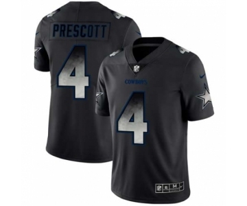 Men Dallas Cowboys #4 Dak Prescott Black Smoke Fashion Limited Jersey