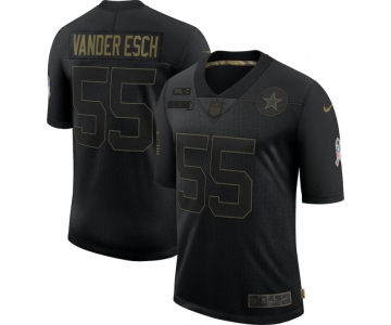 Men Dallas Cowboys #55 Leighton Vander Esch Nike 2020 Salute To Service Limited Jersey Black