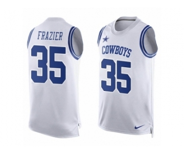 Men Nike Dallas Cowboys #35 Kavon Frazier Limited White Player Name & Number Tank Top NFL Jersey