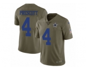 Men Nike Dallas Cowboys #4 Dak Prescott Limited Olive 2017 Salute to Service NFL Jersey