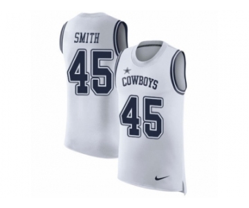 Men Nike Dallas Cowboys #45 Rod Smith White Rush Player Name & Number Tank Top NFL Jersey