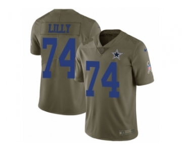 Men Nike Dallas Cowboys #74 Bob Lilly Limited Olive 2017 Salute to Service NFL Jer