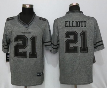 Men Nike Dallas cowboys #21 Ezekiel Elliott Gray Stitched Gridiron Gray Limited Jersey