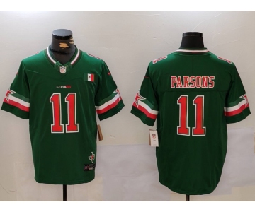 Men's Dallas Cowboys #11 Micah Parsons 2024 Mexico Green FUSE Stitched Jersey