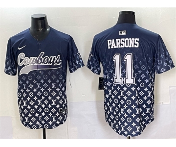 Men's Dallas Cowboys #11 Micah Parsons Navy Limited Stitched Baseball Jersey