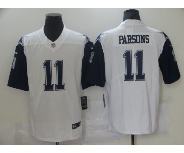 Men's Dallas Cowboys #11 Micah Parsons Nike White 2021 Throwback Limited Jersey