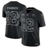 Men's Dallas Cowboys #12 Roger Staubach Black 2026 F.U.S.E. Salute to Service Limited Stitched Football Jersey Men's Dallas Cowboys #12 Roger Staubach Black 2026 F.U.S.E. Salute to Service Limited Stitched Football Jersey