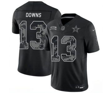Men's Dallas Cowboys #13 Caleb Downs Black 2026 F.U.S.E. Salute to Service Limited Stitched Football Jersey