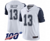 Men's Dallas Cowboys #13 Michael Gallup Limited White Rush Vapor Untouchable 100th Season Football Jersey Men's Dallas Cowboys #13 Michael Gallup Limited White Rush Vapor Untouchable 100th Season Football Jersey