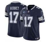 Men's Dallas Cowboys #17 Brandon Aubrey Navy 2026 With 2-Star C Patch F.U.S.E. Vapor Untouchable Limited Stitched Football Jersey