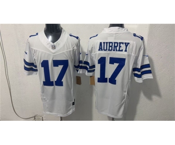 Men's Dallas Cowboys #17 Brandon Aubrey White 2026 F.U.S.E Vapor Untouchable Limited Stitched Football Jersey
