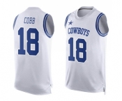 Men's Dallas Cowboys #18 Randall Cobb Limited White Player Name & Number Tank Top Football Jersey Men's Dallas Cowboys #18 Randall Cobb Limited White Player Name & Number Tank Top Football Jersey