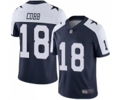 Men's Dallas Cowboys #18 Randall Cobb Navy Blue Throwback Alternate Vapor Untouchable Limited Player Football Jersey Men's Dallas Cowboys #18 Randall Cobb Navy Blue Throwback Alternate Vapor Untouchable Limited Player Football Jersey