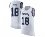 Men's Dallas Cowboys #18 Randall Cobb White Rush Player Name & Number Tank Top Football Jersey Men's Dallas Cowboys #18 Randall Cobb White Rush Player Name & Number Tank Top Football Jersey