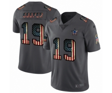 Men's Dallas Cowboys #19 Amari Cooper Limited Black USA Flag 2019 Salute To Service Football Jersey