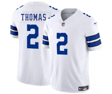 Men's Dallas Cowboys #2 Juanyeh Thomas White 2025 F.U.S.E. Vapor Untouchable Limited Football Stitched Jersey