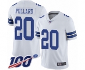 Men's Dallas Cowboys #20 Tony Pollard White Vapor Untouchable Limited Player 100th Season Football Jersey