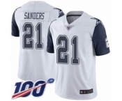 Men's Dallas Cowboys #21 Deion Sanders Limited White Rush Vapor Untouchable 100th Season Football Jersey Men's Dallas Cowboys #21 Deion Sanders Limited White Rush Vapor Untouchable 100th Season Football Jersey