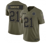 Men's Dallas Cowboys #21 Deion Sanders Olive 2025 F.U.S.E. Salute to Service Limited Football Stitched Jersey