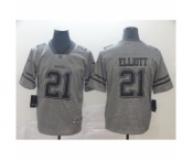 Men's Dallas Cowboys #21 Ezekiel Elliott Limited Gray Rush Gridiron Football Jersey