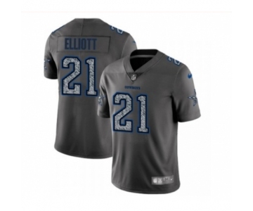 Men's Dallas Cowboys #21 Ezekiel Elliott Limited Gray Static Fashion Limited Football Jerseys