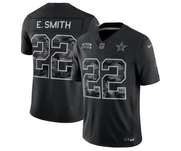 Men's Dallas Cowboys #22 Emmitt Smith Black 2026 F.U.S.E. Salute to Service Limited Stitched Football Jersey