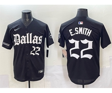 Men's Dallas Cowboys #22 Emmitt Smith Black 'Gothic Lone Star Edition' Limited Stitched Baseball Jersey
