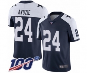 Men's Dallas Cowboys #24 Chidobe Awuzie Navy Blue Throwback Alternate Vapor Untouchable Limited Player 100th Season Football Jersey
