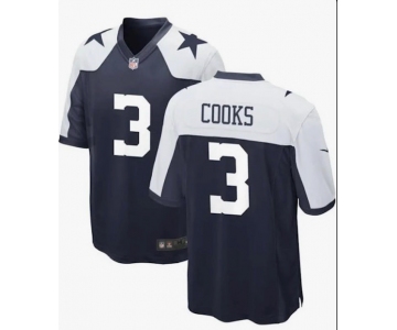 Men's Dallas Cowboys #3 Brandin Cooks Navy Navy Thanksgiving Limited Football Stitched Jersey