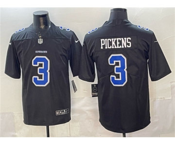 Men's Dallas Cowboys #3 George pickens Black Fashion Vapor Untouchable Limited Stitched Football Jersey