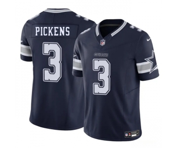 Men's Dallas Cowboys #3 George pickens Navy 2025 F.U.S.E. Vapor Untouchable Limited Football Stitched Jersey
