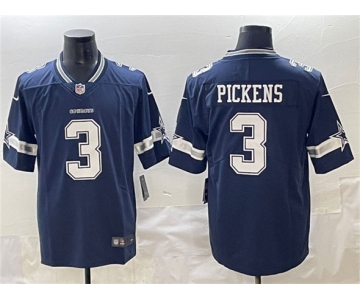 Men's Dallas Cowboys #3 George pickens Navy 2025 Vapor Untouchable Limited Football Stitched Jersey